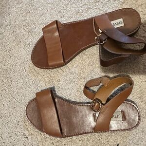 Steve Madden Brown Leather Sandals with Ankle Strap